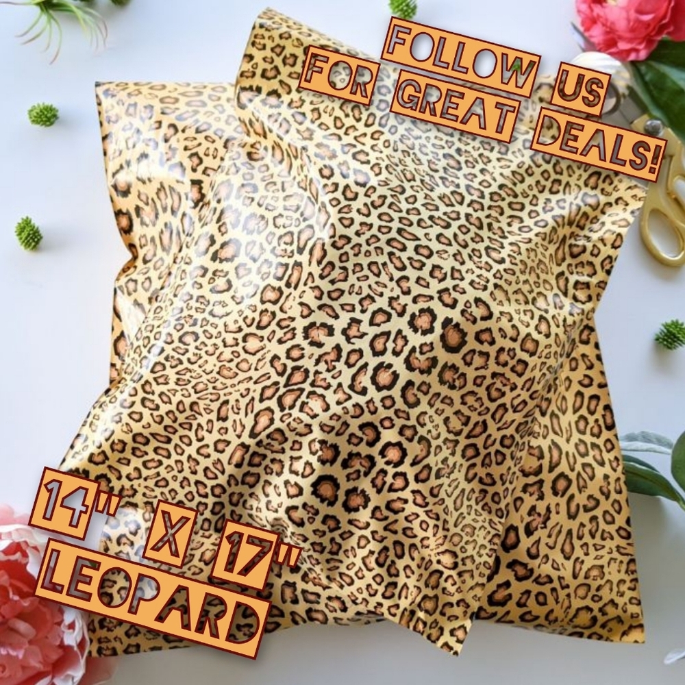 100 Leopard Poly Mailers 14x17